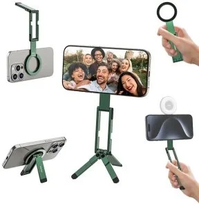 Фото: Універсальний тримач Ulanzi MA60 Foldable Magnetic Phone Tripod Green (S036) № 2 | KTC