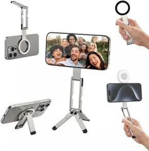 Фото: Універсальний тримач Ulanzi MA60 Foldable Magnetic Phone Tripod Silver (S035) № 2 | KTC