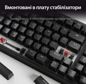 Фото: Клавіатура HyperX Origins 2 65 HX Red ENG/UKR USB Black (B4QS3AA) № 13 | KTC