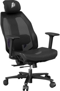 Крісло 1stPlayer Ergo Aero Black/Purple (ERGO-AR-BK)