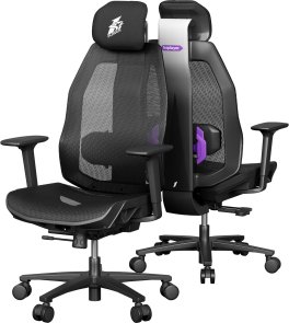 Крісло 1stPlayer Ergo Aero Black/Purple (ERGO-AR-BK)