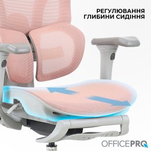Крісло OfficePro Elite OC950GLP Gray/Light Pink