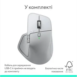 Фото: Миша Logitech MX Master 4 for Mac White Silver (910-007576) № 11 | KTC