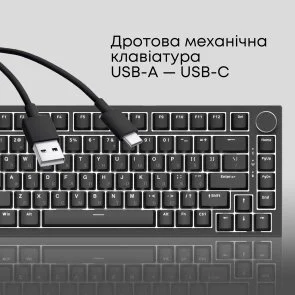 Фото: Клавіатура Ajazz AK820 Red Switch ENG/UKR USB Black (AK820-R-B) № 7 | KTC
