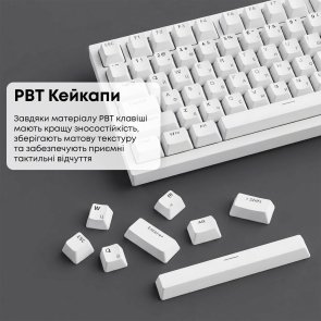 Клавіатура Ajazz AK820 Red Switch ENG/UKR USB White (AK820-R-W)