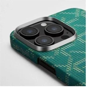 Фото: Чохол Pitaka for Apple iPhone 16 Pro Max - Tactile Woven Monogram Green/Gold (KI1601PTKP) № 3 | KTC
