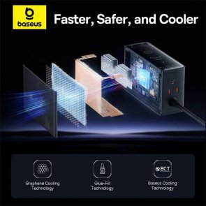 Зарядний пристрій Baseus GaN3 Intelligent Desktop PD QC 240W 5A Bl (P10163901113-00)