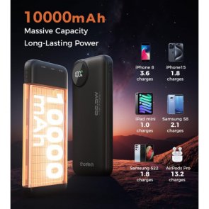 Батарея універсальна Choetech B791 10000mAh 22.5W Black (M15-B791-ACBK-NG)