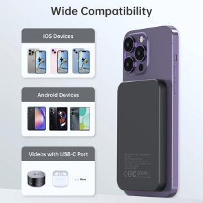 Батарея універсальна Choetech B709 Magnetic Wireless 5000mAh 20W Qi 15W Black (B709-CCBK)