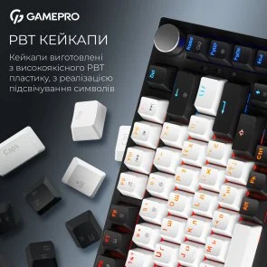 Фото: Клавіатура GamePro Asgard Valhalla QLAB Sakura Switch WL/BT/USB Black (MK160-B-QS-PRO) № 14 | KTC