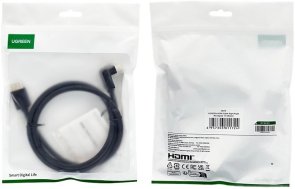 Кабель UGREEN 4K 90 Degree HD103 HDMI / HDMI 1m Black (UGR-10172)