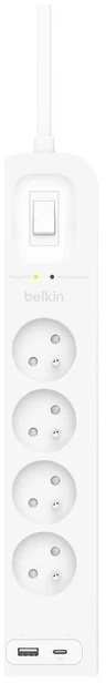 Мережевий фільтр Belkin SRB001CA2M 4/2m USB White