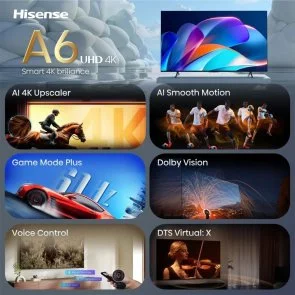 Фото: Телевізор LED Hisense 43A6S (Smart TV, Wi-Fi, 3840x2160) № 2 | KTC
