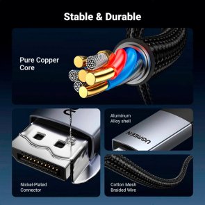 Кабель DP to HDMI 1m UGREEN DP119 v2.0 Black