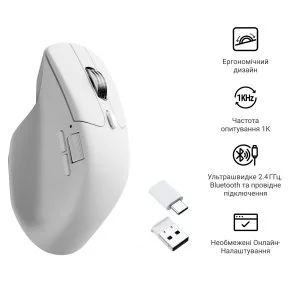 Фото: Миша Keychron M6S PixArt PAW3311 White (M6S-B72) № 6 | KTC