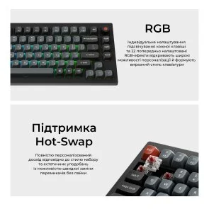 Фото: Клавіатура Keychron V1 8K Keychron Super Red Switch RGB Black (V1W-D1-UA) № 13 | KTC