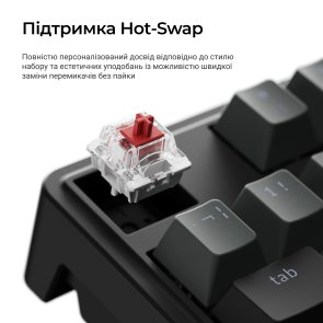 Клавіатура Keychron C3 Max Super Red Switch RGB Black (C3M-H1-UA)
