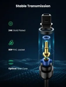 Фото: Кабель UGREEN AV122 Toslink M / Toslink M 2m Black (70892) № 3 | KTC