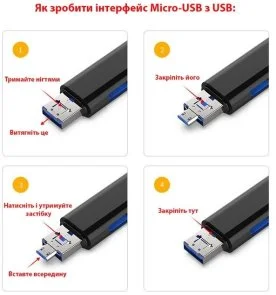 Фото: Кардрідер Dynamode 3-in-1 OTG Black (D-188) № 9 | KTC
