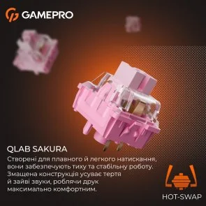 Фото: Клавіатура GamePro MK160 V2 Warden QLAB Sakura ENG/UKR USB Black (MK160-V2-B-QS) № 13 | KTC