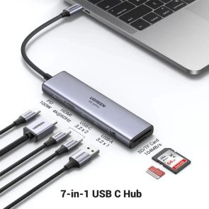 USB-хаб UGREEN CM511 7in1 Grey (45521)