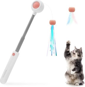 Інтерактивна висувна вудочка для котів з лазером Me&Pet Рожева (PG-CT053P)
