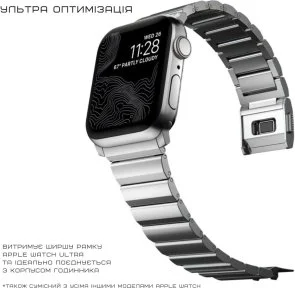 Фото: Ремінець Nomad for Apple Watch 46/49mm - Steel Silver Hardware Silver (NM1A4HSXS0) № 11 | KTC