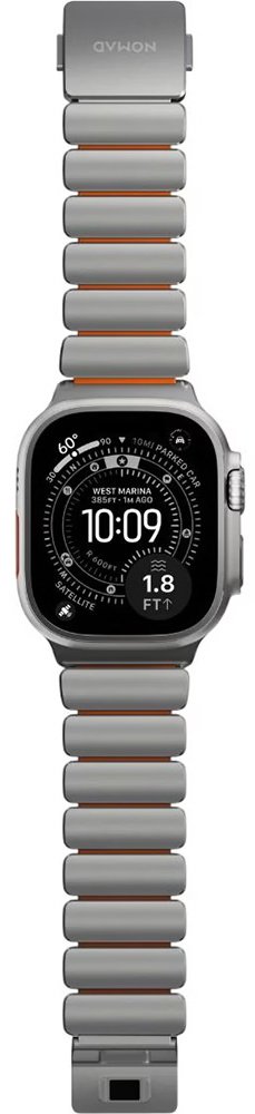 Ремінець Nomad for Apple Watch 46/49mm - Stratos Natural Hardware Ultra Orange (NM011123858)