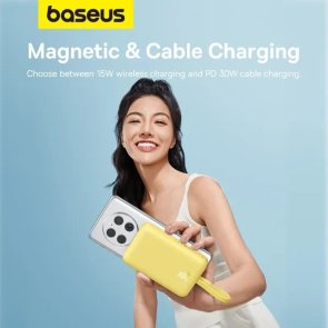 Батарея універсальна Baseus Magnetic Mini 30W 10000mAh Yellow (P1002210BY23-00)