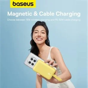 Фото: Батарея універсальна Baseus Magnetic Mini 30W 10000mAh Yellow (P1002210BY23-00) № 9 | KTC
