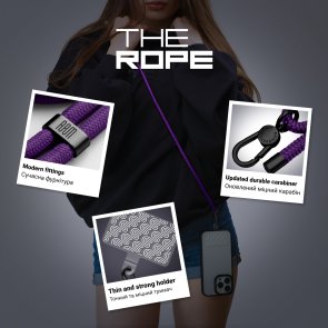 Ремінець для смартфону ArmorStandart Rope Black Amethyst with Clear Holder (ARM91364)