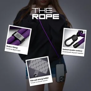 Фото: Ремінець для смартфона ArmorStandart Rope Black Amethyst with Clear Holder (ARM91364) № 5 | KTC