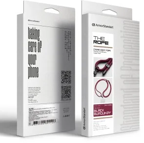 Фото: Ремінець для смартфона ArmorStandart Rope Black Burgundy with Clear Holder (ARM91365) № 6 | KTC
