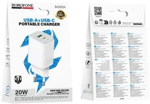 Фото: Зарядний пристрій BOROFONE BAS83A Star QC3.0 PD 20W White (6941991126772) № 4 | KTC