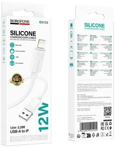 Фото: Кабель BOROFONE BX123 Leya 2.4A AM / Lightning 1m White (6941991124204) № 3 | KTC