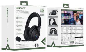Гарнітура накладна Acefast H15 WL/BT/Jack 3.5, Black ( Gaming )