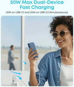 Зарядний пристрій Anker Zolo Charger 50W White (A121EG21)