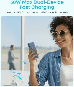 Фото: Зарядний пристрій Anker Zolo Charger 50W White (A121EG21) № 5 | KTC