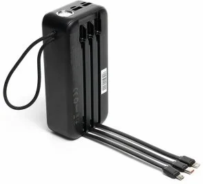 Фото: Батарея універсальна Holmer NRG-02 Cheetah 30000mAh 22.5W Black Built-in Cable № 2 | KTC