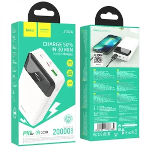 Фото: Батарея універсальна Hoco J102A Cool figure 20000mAh 20W White (6931474783639) № 3 | KTC