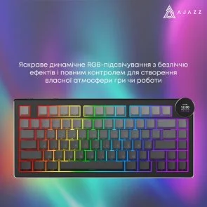Фото: Клавіатура Ajazz AK820 V2 White Peach Switch WL/BT/USB Black/Grey/Yellow (AK820-V2-WP-BGY) № 8 | KTC