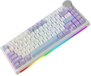 Фото: Клавіатура Ajazz AK820 V2 Coconut Flake Switch WL/BT/USB Purple/White/Blue (AK820-V2-CF-PWB) № 4 | KTC