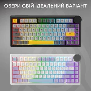 Фото: Клавіатура Ajazz AK820 V2 Coconut Flake Switch WL/BT/USB Black/Grey/Yellow (AK820-V2-CF-BGY) № 6 | KTC