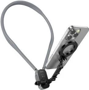 Фото: Універсальний тримач Hoco K31 Campo magnetic neck-hanging holder Black Gray (6942007664646) № 2 | KTC