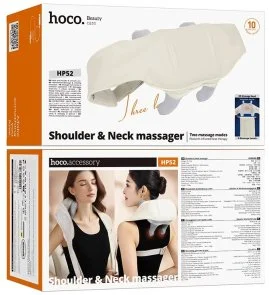 Фото: Масажер Hoco HP52 1800 mAh Shoulder and neck massager Beige (6942007674645) № 7 | KTC