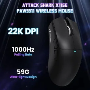 Фото: Миша Attack Shark X11SE WL/BT/USB Black (X11SEB_AS) № 2 | KTC