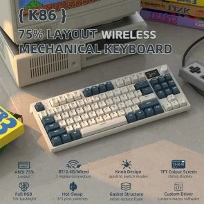 Фото: Клавіатура Attack Shark K86 Blue Whale Switch WL/BT/USB Retro Blue (K86RB_AS) № 2 | KTC