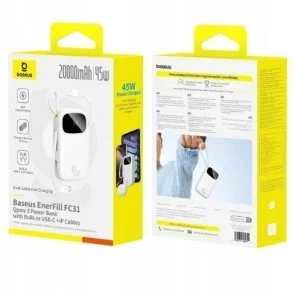 Фото: Батарея універсальна Baseus EnerFill FC31 Qpow 3 10000mAh 45W White (E0028C01) № 4 | KTC