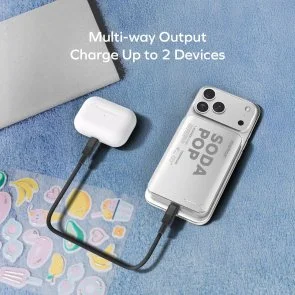 Фото: Батарея універсальна Momax 1-Power Pass 10000mAh 20W / Qi 15W Silver (IP166S) № 12 | KTC