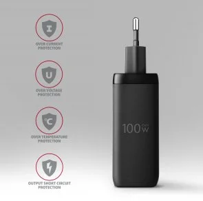 Фото: Зарядний пристрій Axagon ACU-DPQ100 PD QC3.0 GaN 100W Black № 6 | KTC